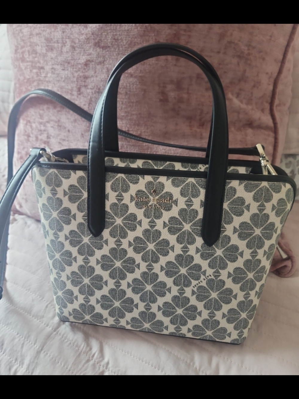 kate spade Black & White Floral Pattern Satchel